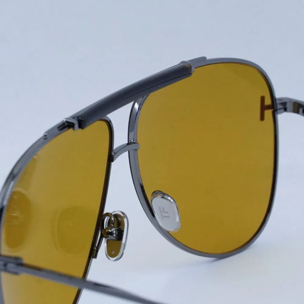 NEW TOM FORD BRADY FT1018 08E SILVER BROWN SUNGLASSES - Picture 5 of 11